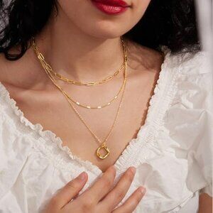 Layered Gold Necklaces for Women, Stackable Dainty 14K Gold Silver Plated Trendy